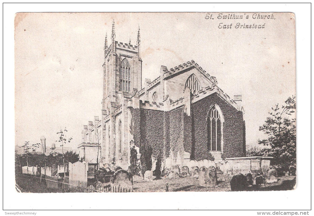 ST SWITHIN'S CHURCH EAST GRINSTEAD USED 1914 SENT TO MASTER TAYLOR WREN COTTAGE HENLY DOWN CATSFIELD NR BATTLE - Otros & Sin Clasificación