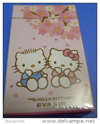 2014 Poker Of EVA AIR (airline Co. Of Taiwan) Hello Kitty Airplane Plane Cherry Blossoms Playing Cards - Autres & Non Classés