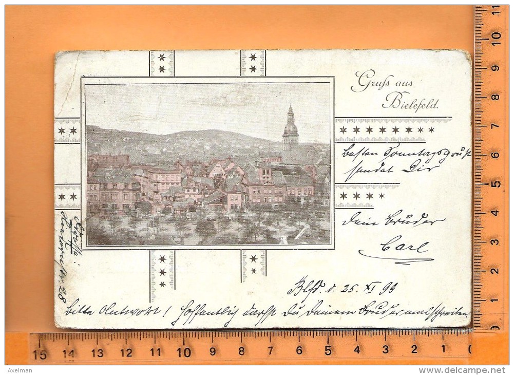 BIELEFELD: Lithographie, Gruss Aus Bielefeld, Panorama - Bielefeld