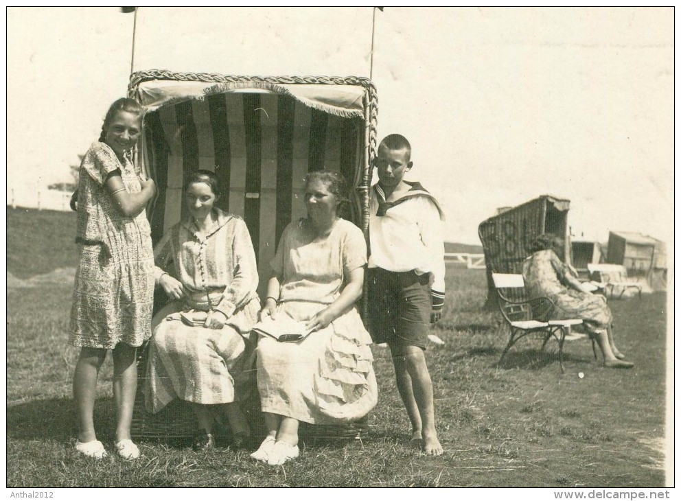 Deichhausen Büsum Privat-AK Familie Im Strandkorb 21.7.1926 - Buesum