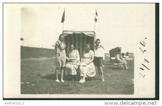 Deichhausen Büsum Privat-AK Familie Im Strandkorb 21.7.1926 - Buesum