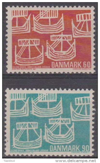 DENMARK - 1969 Ancient Ships. Scott 454-455. Mint Light Hinge* - Ongebruikt