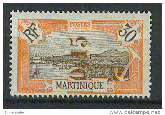 VEND BEAU TIMBRE DE MARTINIQUE N° 108a , SURCHARGE RENVERSEE , SIGNE , NEUF !!!! - Unused Stamps