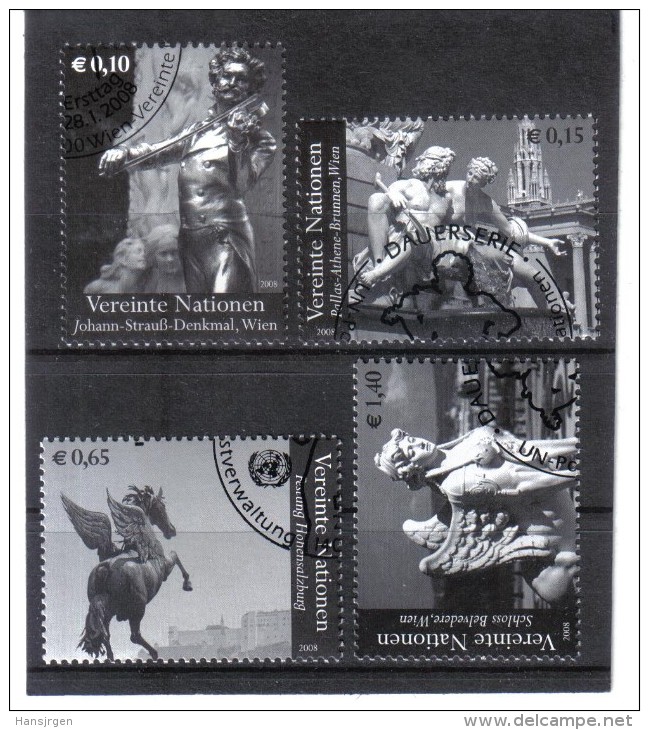 KPÖ357 UNO WIEN 2008 MICHL 522/25 SEHENSWÜRDIGKEITEN  Used / Gestempelt SIEHE ABBILDUNG - Used Stamps