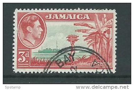 Jamaica 1952 KGVI 3d Banana New Colour Single FU - Jamaica (...-1961)