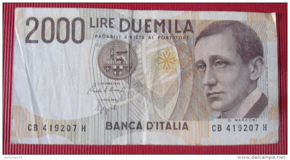 - BILLET DE BANQUE D'ITALIE DE 2000 LIRE - - 2000 Lire