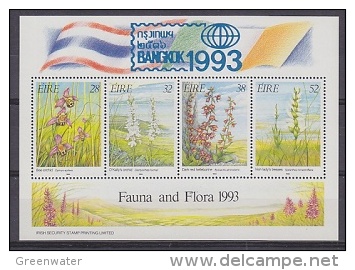 Ireland 1993 Fauna & Flora M/s Ovptd "Bangkok" ** Mnh (21664) - Hojas Y Bloques