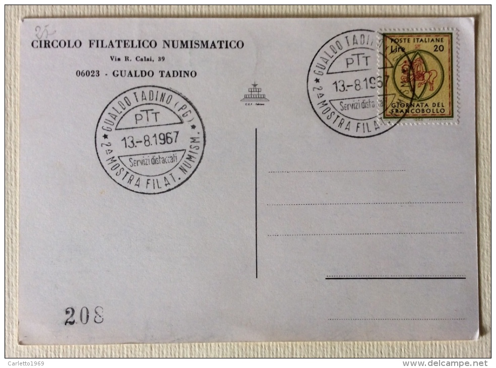 2a Mostra Filatelico Numismatica 1 Covegno Gualdo Tadino Illustrata L. Anna - 13-15 Agosto 1967 - Demonstrations