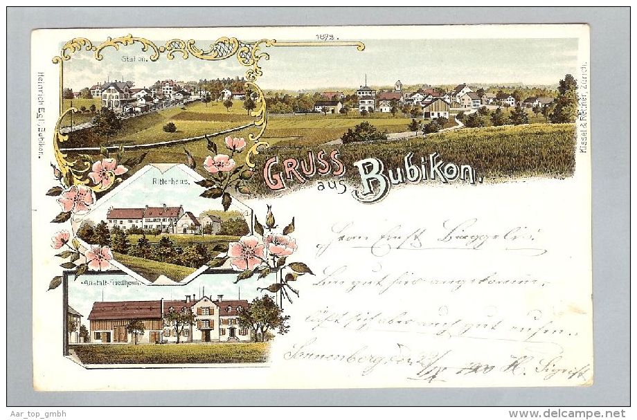 AK ZH Bubikon 1900-09-24 Litho Kissel & Rettner # 1872 - Bubikon