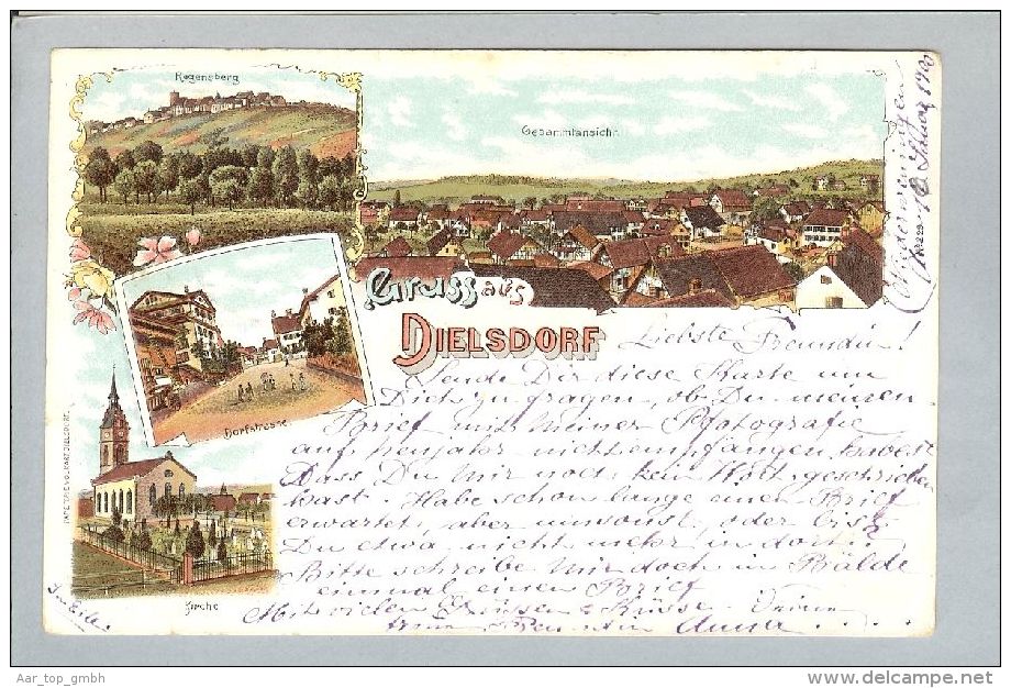 AK ZH Dielsdorf 1900-01-16 Litho Pap.Volkert #223 - Dielsdorf