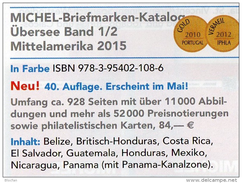 Mittel-Amerika Band 1 Teil II Michel Katalog Ü 1/2 Briefmarken 2015 Neu 84€ Mexiko Panama Honduras Guatemala Costa Rica - Duits