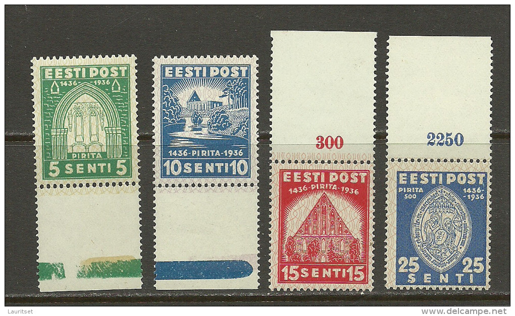 Estland Estonia 1936 Kloster Pirita Nonnery Michel 120 - 123 MNH Gute Ränder - Estonia