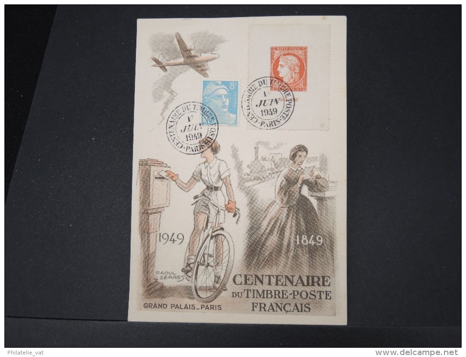 FRANCE- N° 841 Sur Cp Du Centenaire Du Timbre 1949  LOT P4625 - ....-1949