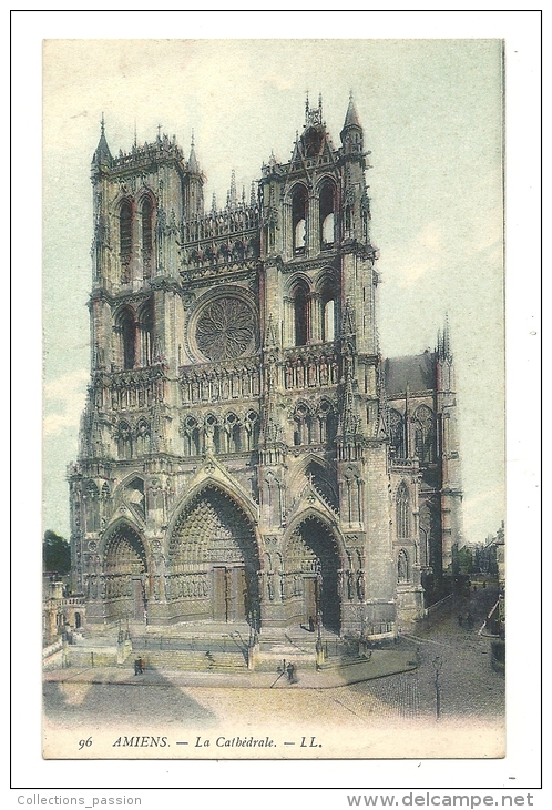 Cp, 80, Amiens, La Cathédrale, Voyagée 1906 - Amiens