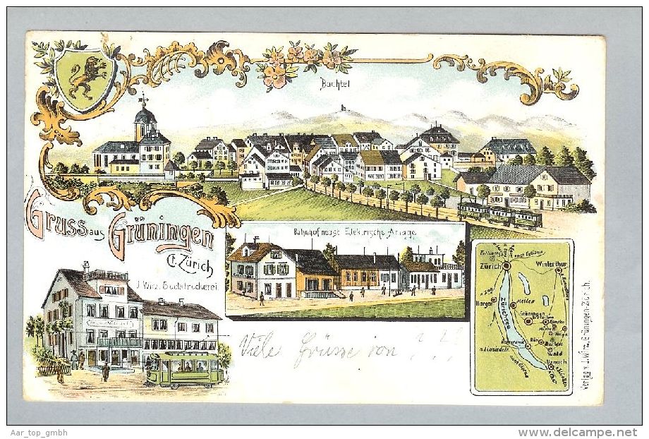 AK ZH Grüningen 1905-05-22 Litho J.Wirz - Grüningen