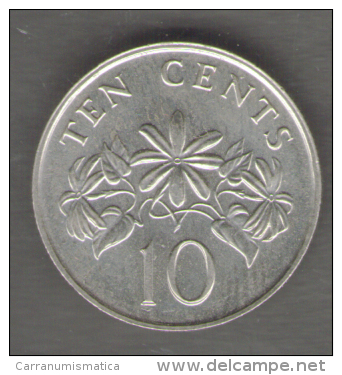 SINGAPORE 10 CENTS 1989 - Singapur