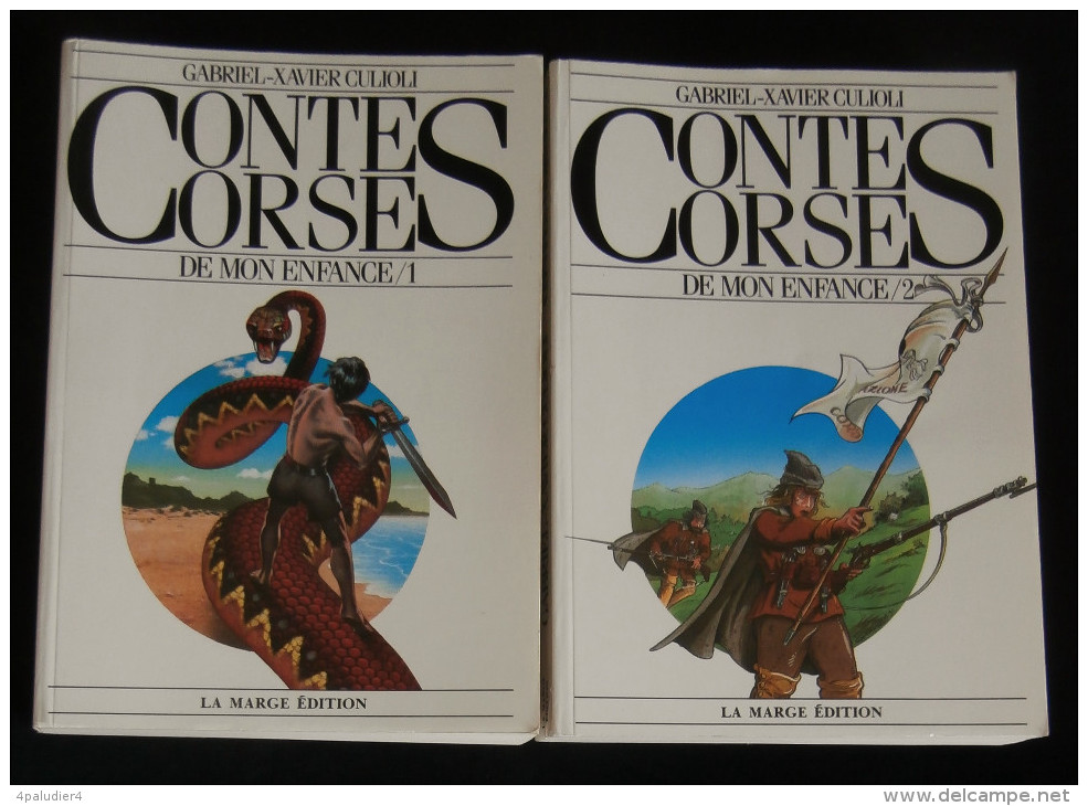 CORSE CONTES CORSES DE MON ENFANCE ( LEGENDAIRE) Gabriel-Xavier CULIOLI 2 Volumes La Marge Edition - Corse