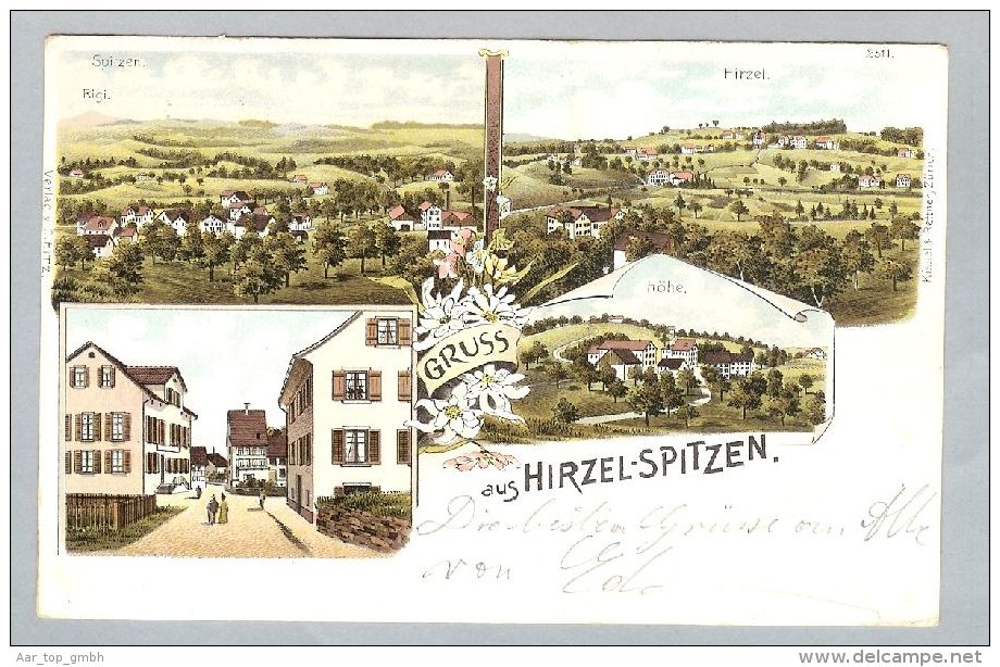 AK ZH Hirzel-Spitzen 1904-04-26 Litho Kressel&#2511 - Hirzel