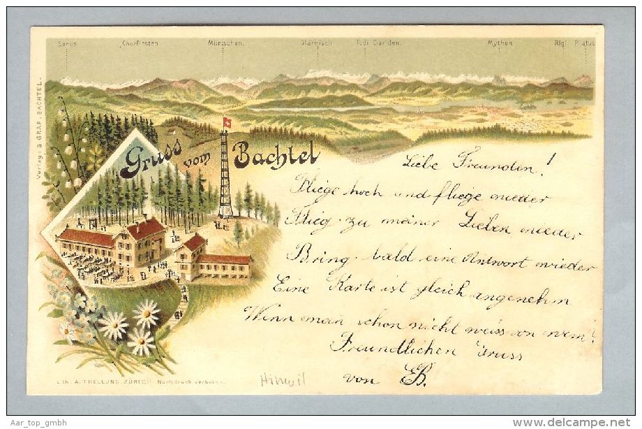 AK ZH Hinwil Bachtel 1899-07-10 Litho Thellung - Hinwil