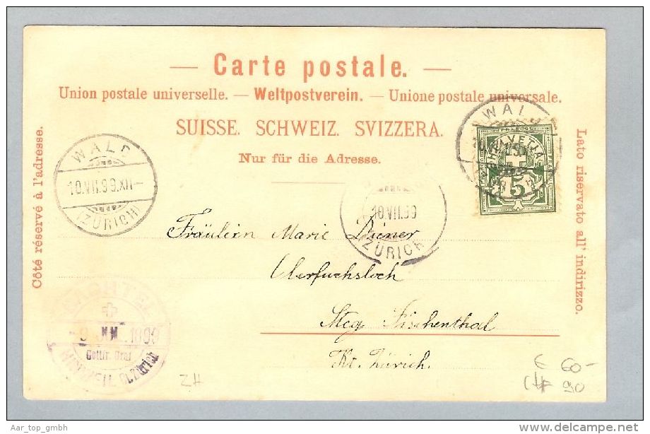 AK ZH Hinwil Bachtel 1899-07-10 Litho Thellung - Hinwil