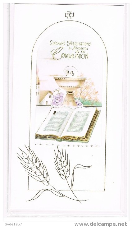 Magnifique Carte Neuve Sous Cellophane (10,5/19,5) - Communion
