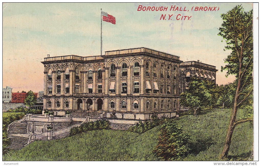 Estados Unidos--New York--1916--Bronnx--Borourgh Hall--Fechador--New York  A Francia - Bronx