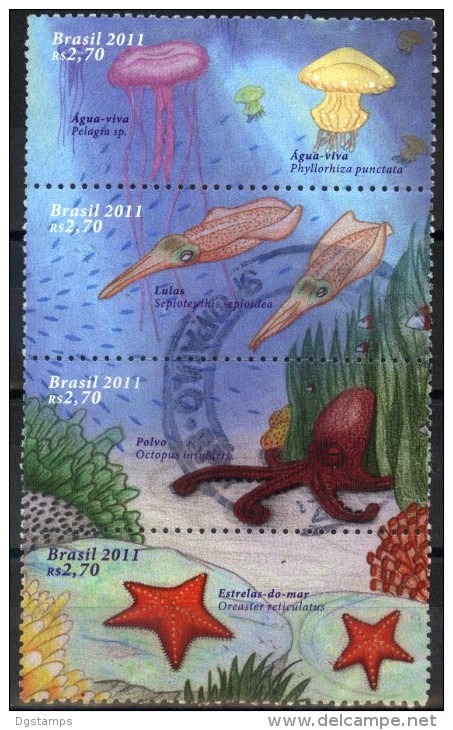 Brasil 2011. Used. Sellos Provenientes De BF147. Fauna Marina. See Description. - Used Stamps