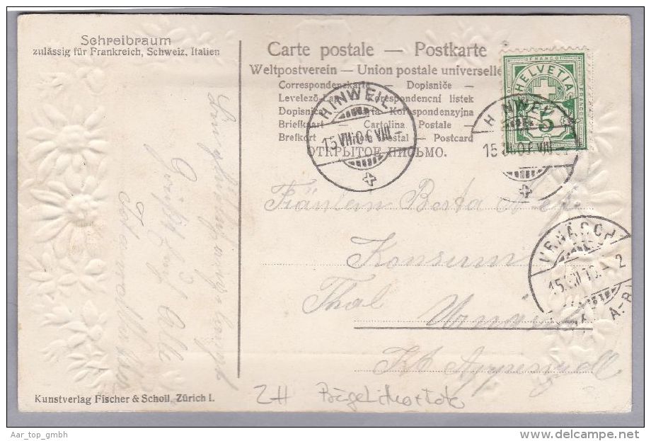 AK ZH Hinwil 1904-08-15 Präge Litho Mit Foto Fischer & Scholl - Hinwil