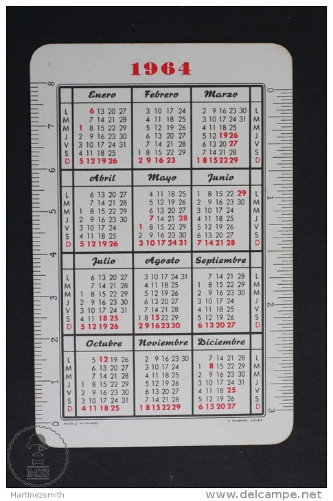 Advertising Coca Cola Pocket Calendar 1964 Spain - Coca Cola Doble - Edited: Heraclio Fournier Vitoria, Spain - Tamaño Pequeño : 1961-70