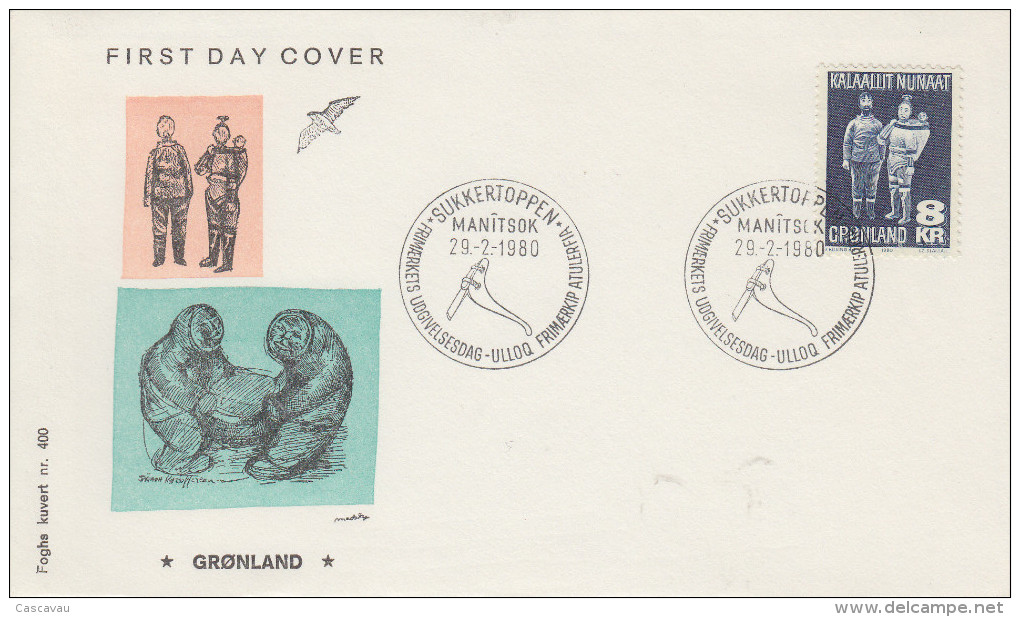 Enveloppe  1er  Jour  GROENLAND   Artisanat  Local   1980 - FDC