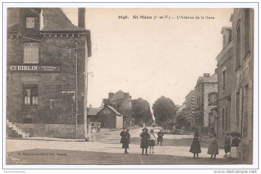 CPA Saint-Méen - L'avenue De La Gare - Other & Unclassified