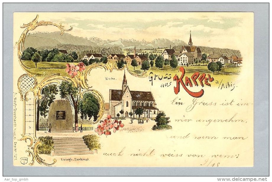 AK ZH Kappel A.Albis 1900-05-09 Litho C.Künzli #2211 Naef - Kappel Am Albis 