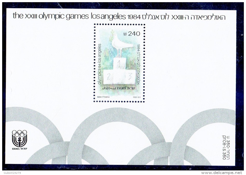 ISRAEL 1984 - SOUVERNIR SHEET "OLYMPIC GAMES LOS ANGELES 1984" OF 240.00 - MNH - PERFECT REGRE604  NR.  S/S26 MORIAH - Unused Stamps (without Tabs)