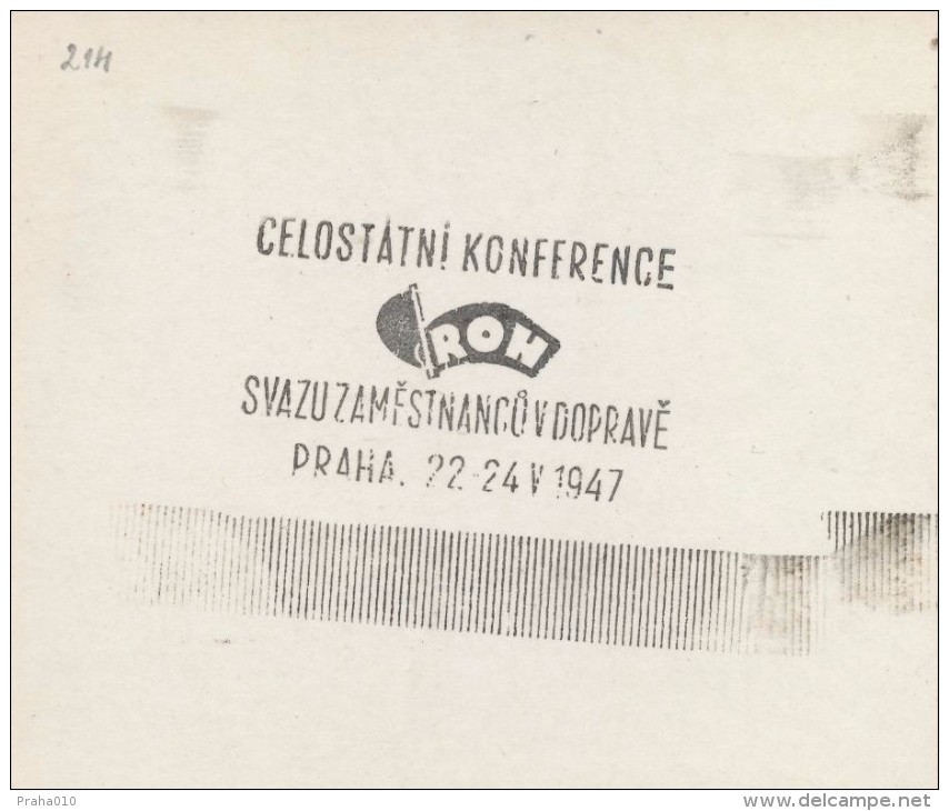J1011 - Czechoslovakia (1945-79) Control Imprint Stamp Machine (R!): Conference Union Of Transport Employees 1947 - Proofs & Reprints