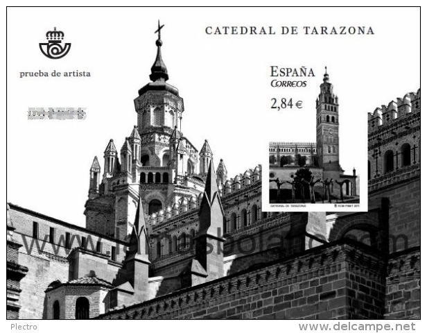 Prueba En Negro De La Catedral De Tarazona (Zaragoza) - Prove & Ristampe