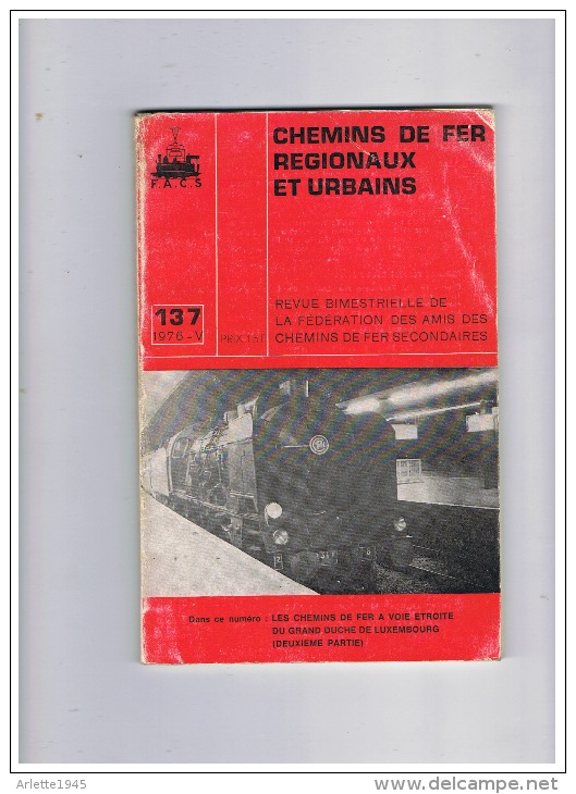 S N C F  CHEMIN DE FER REGIONAUX ET URBAINS  1976 - Chemin De Fer