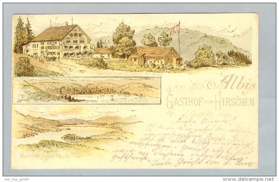 AK ZH Langnau A.A. Albis Hirschen 1899-08-22 Litho - Langnau Am Albis 