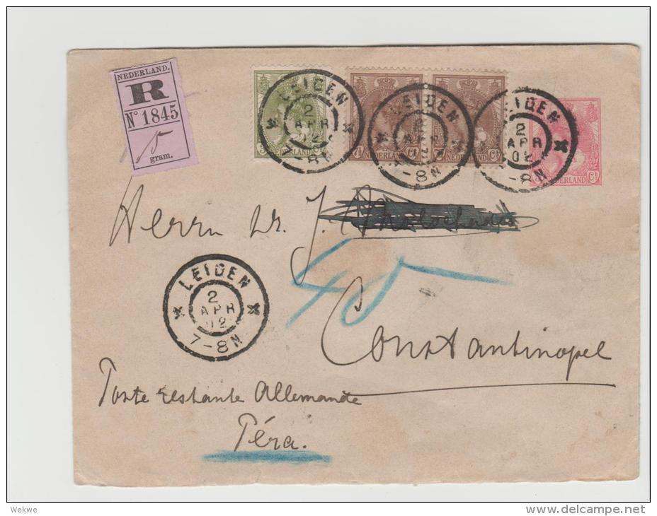 NL272a/- NIEDERLANDE -  Buntfrankatur Nach Constantinople (Dt. Postamt) 1902 Per Einschreiben - Lettres & Documents