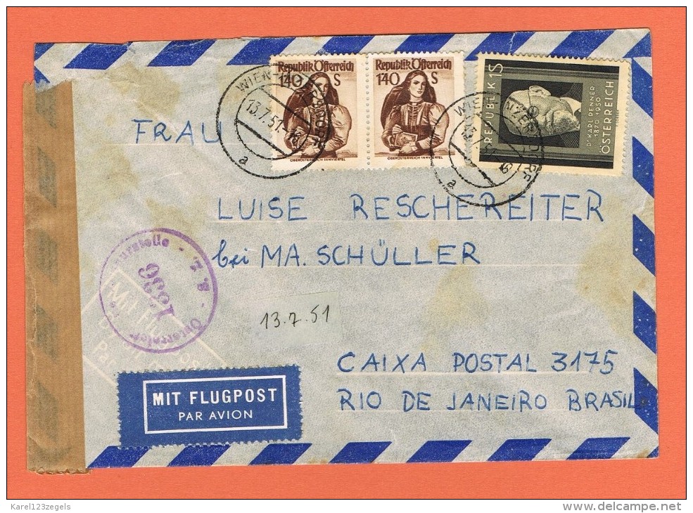 Luftpostbrief  Ganzsache Airmail  St Martin Mürzthale - Rio De Janeiro 12/3/1949 - Briefe U. Dokumente