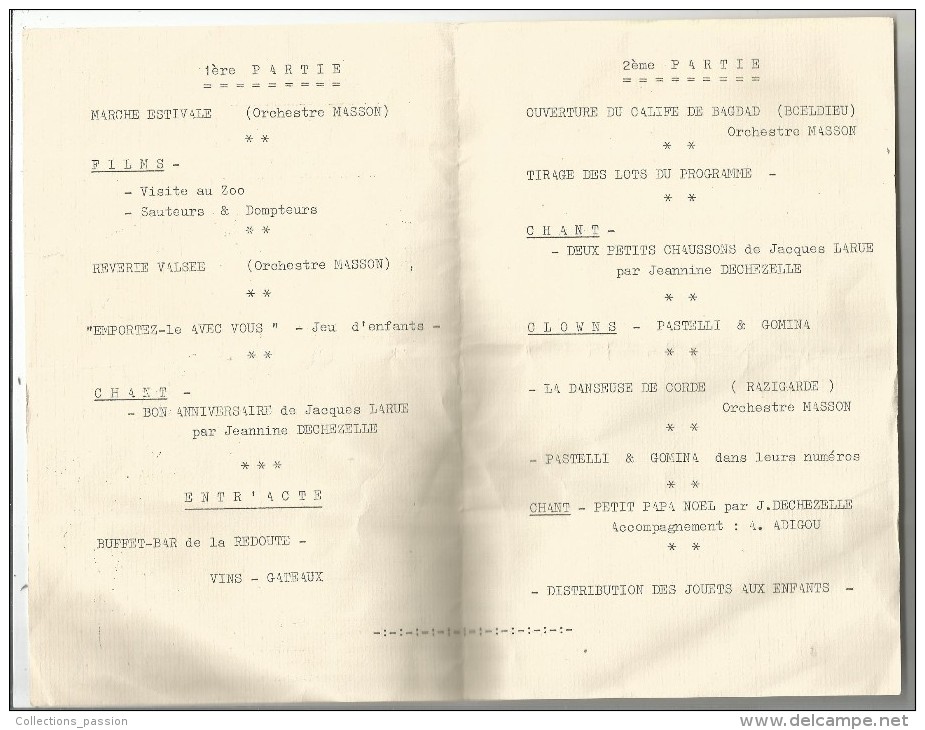 Programme , 1956 , Arbre De NOËL Des Employés Communaux CHATELLERAUDAIS , 2 Scans - Programmi