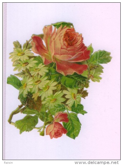 Découpi  Fleurs Bouquet De Roses Et Marguerites   TBE - Flowers