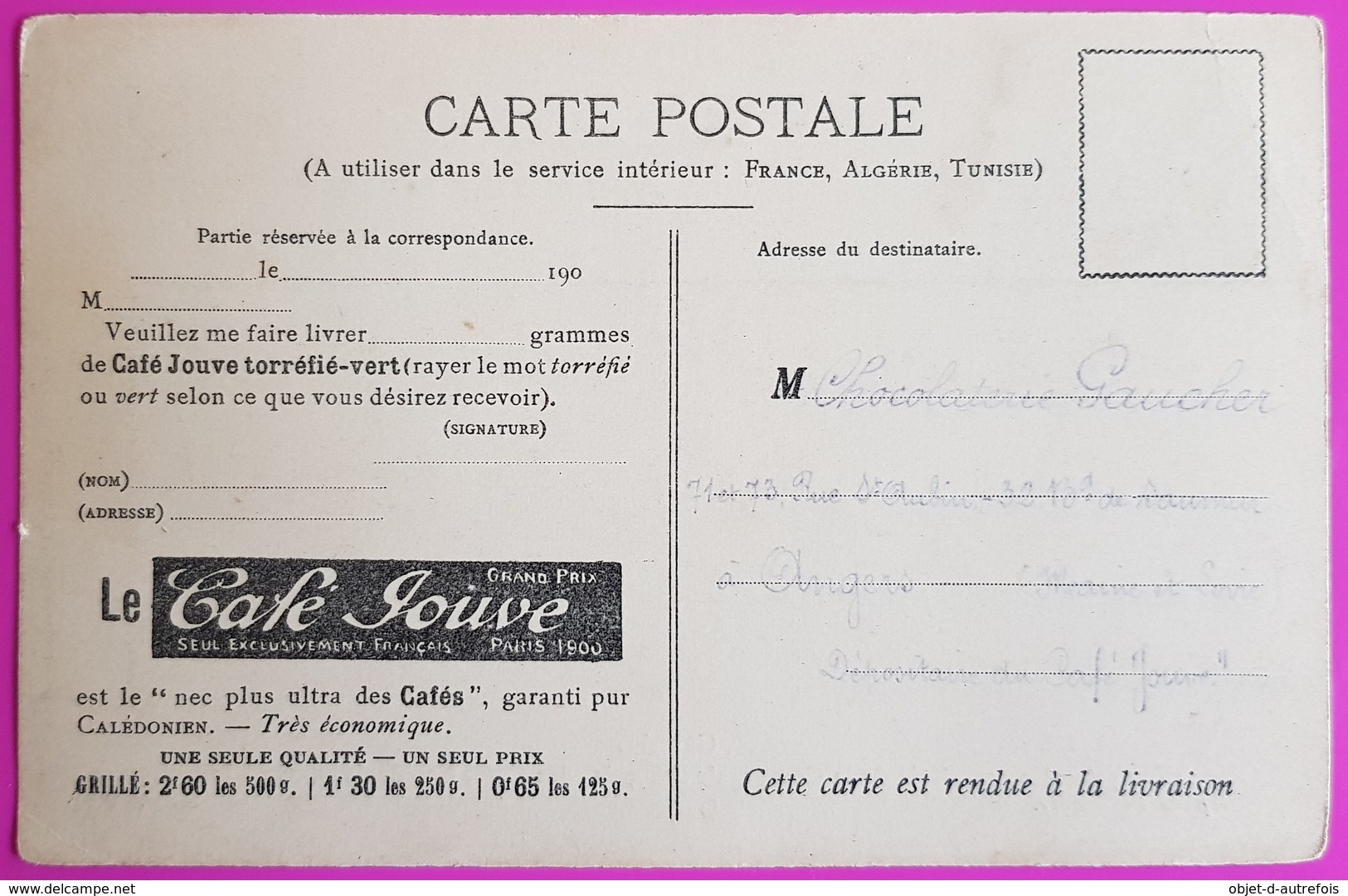 Cpa Canala Compagnie Française Des Cafés Calédoniens Café Jouve Carte Postale Nouvelle Calédonie Bon De Commande - Nouvelle Calédonie