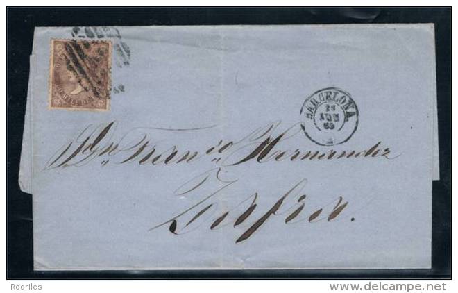 1869.  BARCELONA A ZAFRA - Lettres & Documents