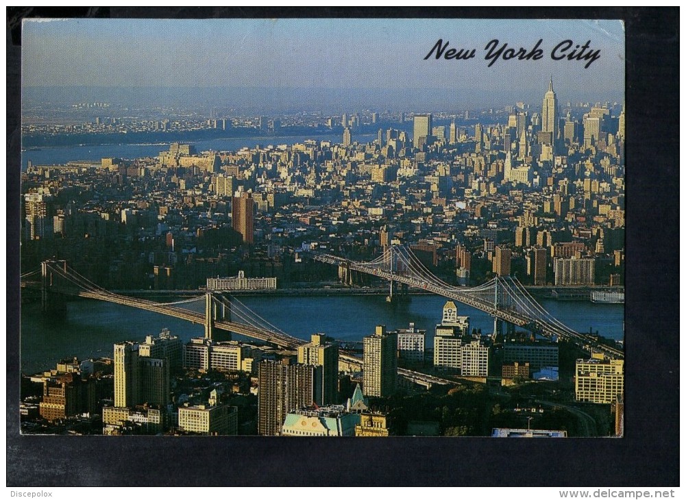 J2255 NEW YORK CITY - USA THE BROCKLING AND MANHATTAN BRIDGES SPANNING THE EAST RIVER - ALFRED MAINZER N° 1665 - Multi-vues, Vues Panoramiques