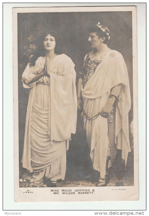 1904 GB Postcard WILSON BARRETT & MAUD JEFFRIES Actor  Pmk  SHIPLEY 184 DUPLEX Theatre Evii E7 Cover - Theatre