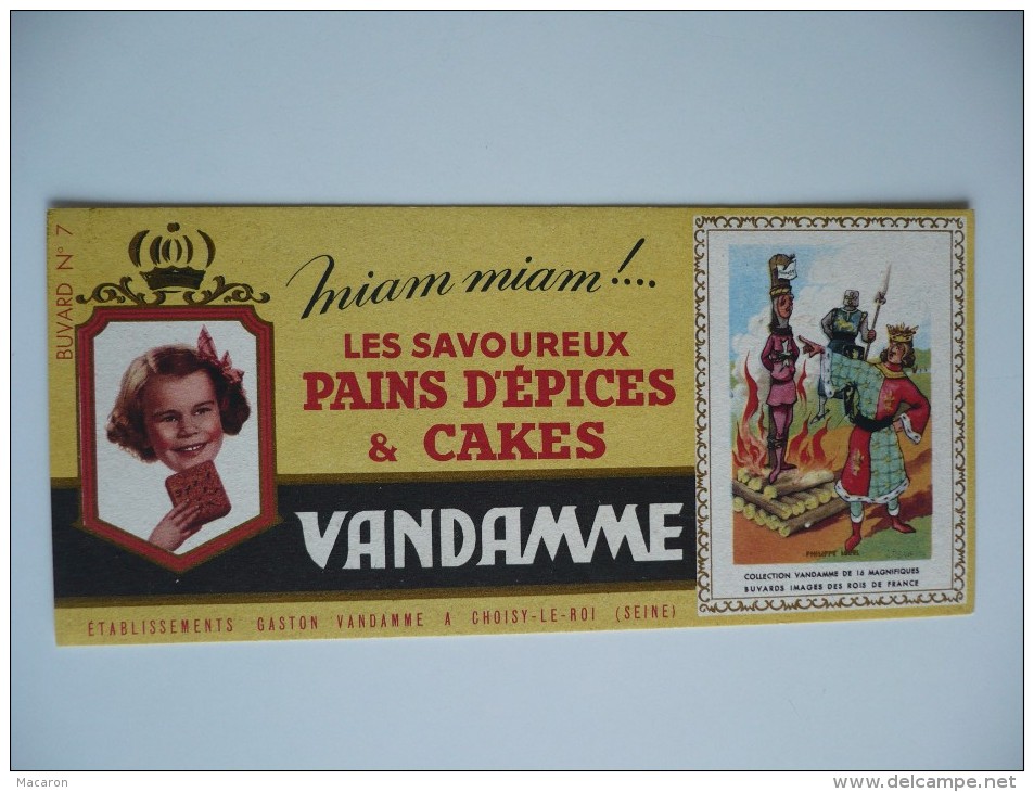 2 BUVARDS VANDAMME Pains D'Epices. Philippe Le Bel Et Charles VI. Images Des ROIS De FRANCE N°7 Et 8 . Années 50. TBE - Pain D'épices