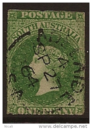 SOUTH AUSTRALIA 1860 1d SG 19 Cat 32.00 GBP U RR32 - Used Stamps