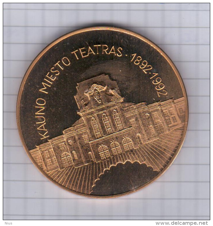 Lithuania 1992  Music Musique Medal Medaille, Kaunas Theater Theatre - Sin Clasificación