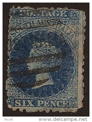 SOUTH AUSTRALIA 1868 6d QV SG 73 GU SL158 - Used Stamps