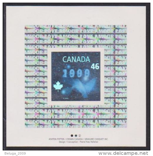 Canada Millenium Keepsake #1812-14 MNH Hologram & Dove Souv Sheets + Token Coin - Canada Post Year Sets/merchandise